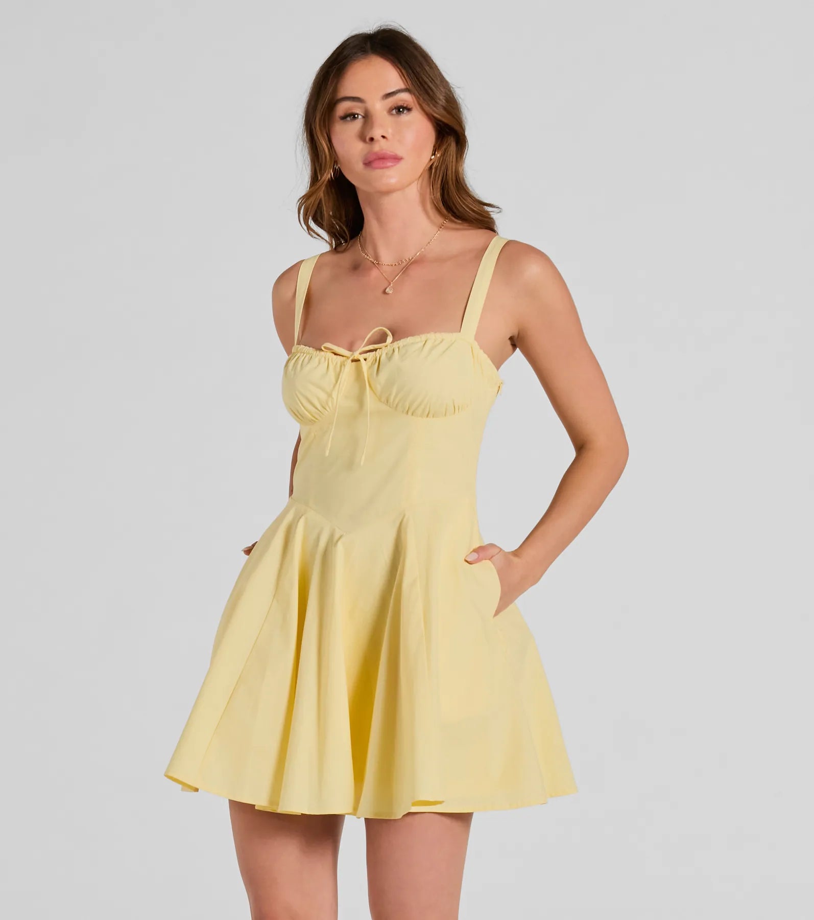 Ray Of Beauty Lace-Up Corset Skater Dress - Image 5