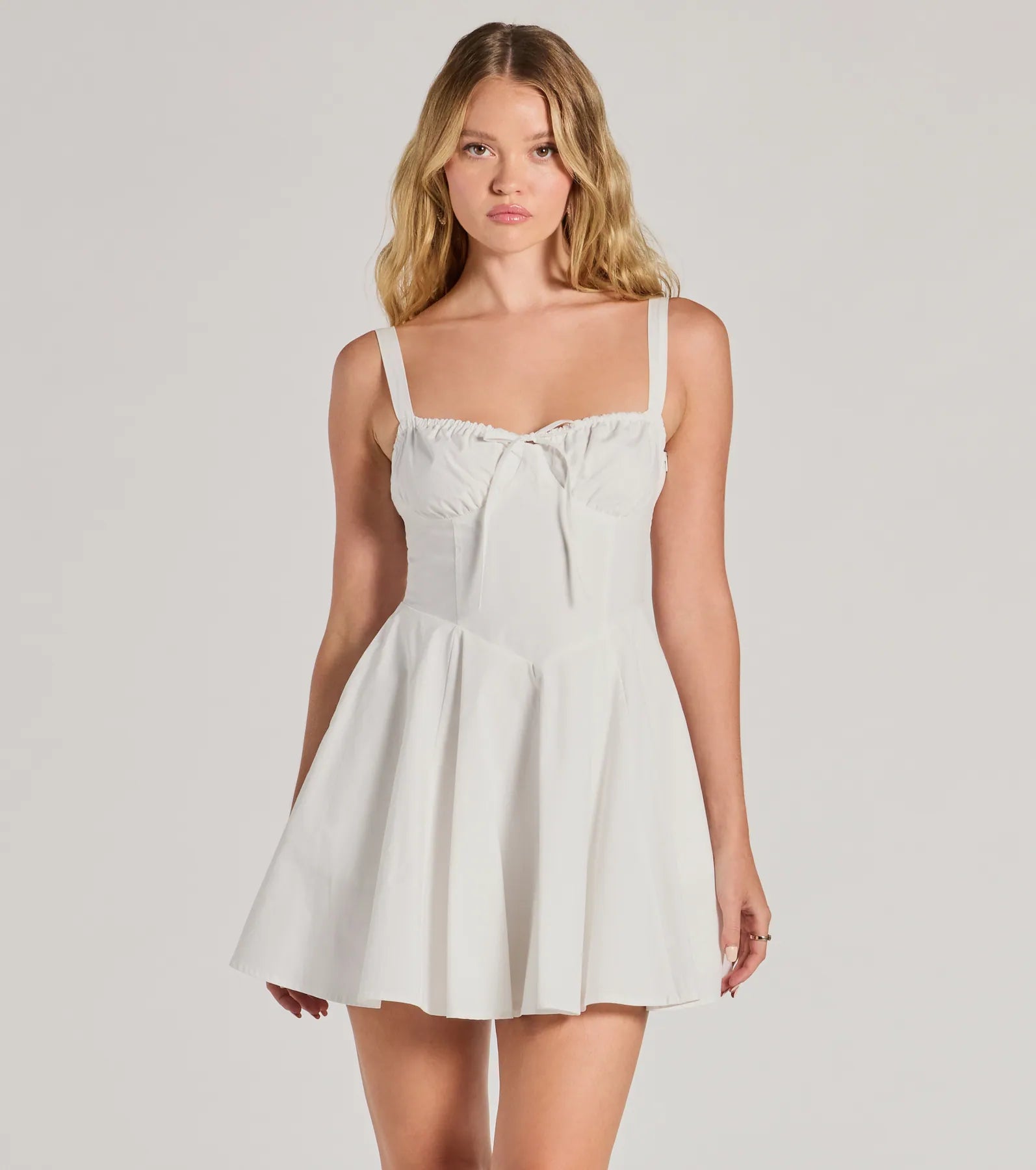 Ray Of Beauty Lace-Up Corset Skater Dress