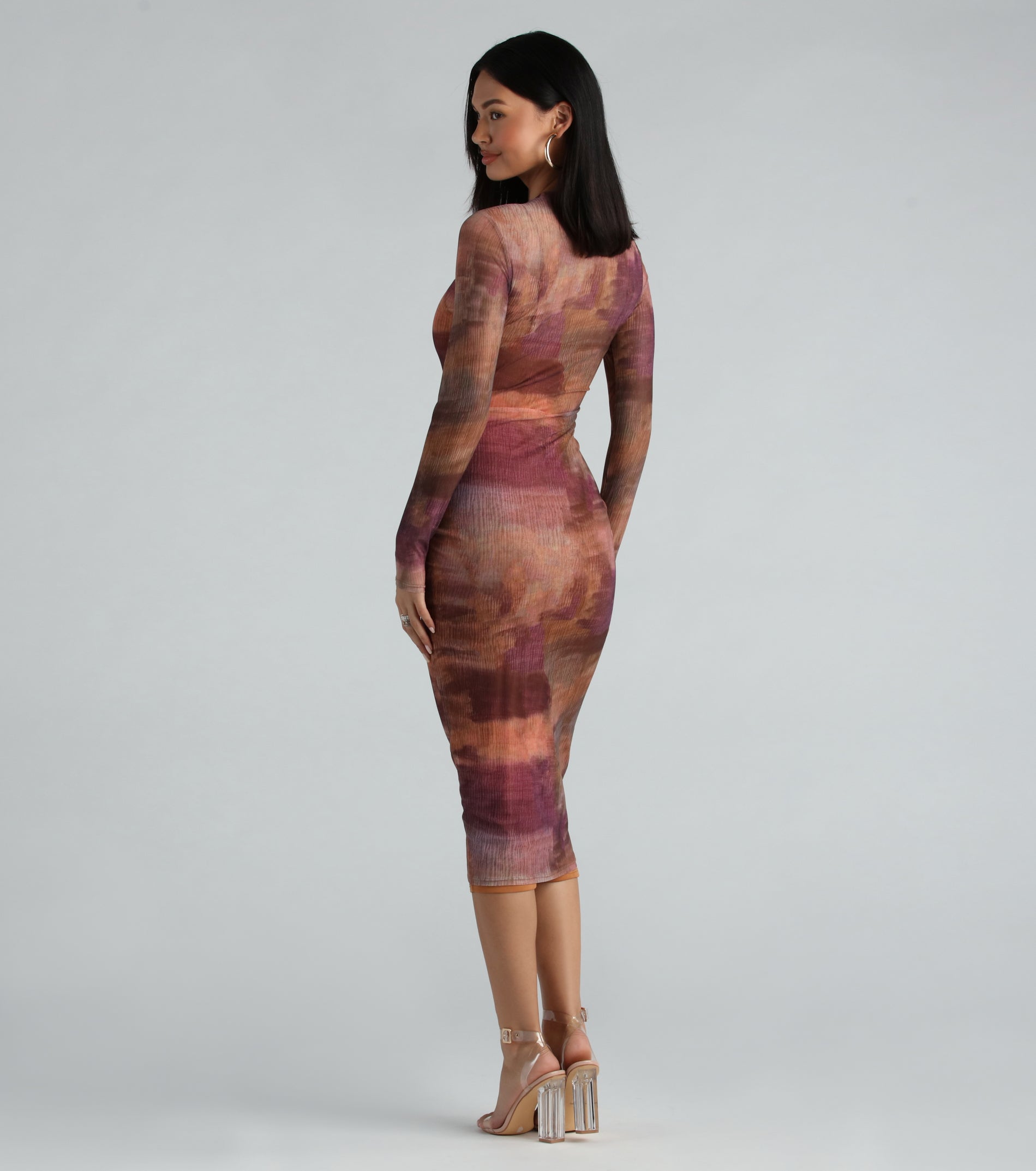 Attract And Allure Marble Print Midi Dress - Image 2