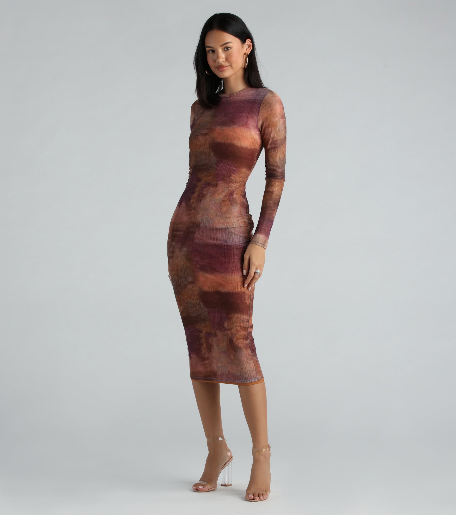 Attract And Allure Marble Print Midi Dress - Image 3