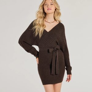 Cozy Fave Cable Knit Long Sleeve Mini Dress